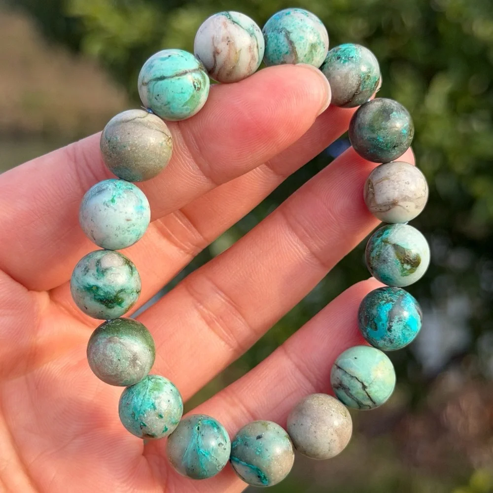 11mm stretchable chrysocolla‎ bracelet 1085